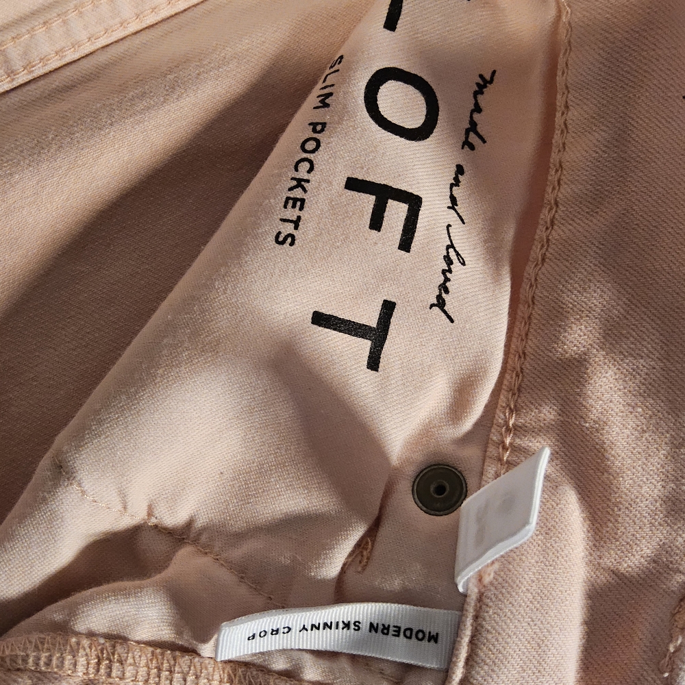 1 Preloved EUC Size 28 LOFT Pink Ankle Cropped Jeans - Picture 9 of 9
